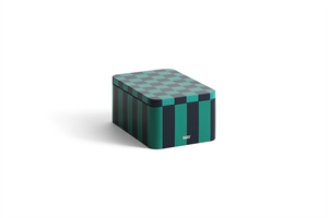 HAY - TIN CONTAINER - GREEN & DARK BLUE 